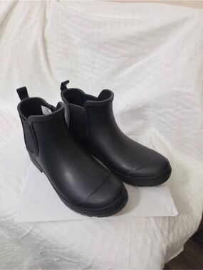 Sperry Classic Black Slip-On Rain Ankle Boots Size 10 M